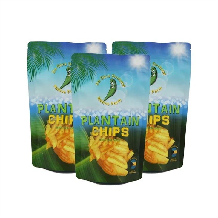 커스텀 스탠드 업 resealable Zip Lock 질경이 칩 가방